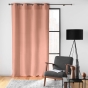 Rideau grande hauteur à œillets 140 x 280 cm – Polyester uni SOLINE – BLUSH