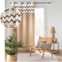 Lot de 2 Rideaux à œillets 140 x 240 cm – Coton avec bandeau tufté et pompons Azari