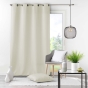 Rideau grande hauteur à œillets 140 x 280 cm – Polyester uni Essentiel Ecru