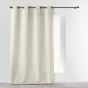 Rideau grande hauteur à œillets 140 x 280 cm – Polyester uni Essentiel Ecru