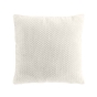 Coussin Déco 45x45 cm – Flanelle Relief Unie – Déhoussable – Beige Naturel
