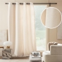Lot de 2 rideaux tamisants à œillets 140 x 260 cm – Bouclette unie WINONY – Coloris Naturel
