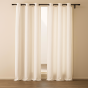 Lot de 2 rideaux tamisants à œillets 140 x 260 cm – Bouclette unie WINONY – Coloris Naturel