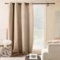 Rideau à œillets 140 x 260 cm – Bouclette unie WINONA – Coloris Sable