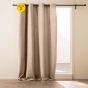 Lot de 2 rideaux tamisants à œillets 140 x 260 cm – Bouclette unie WINONY – Sable