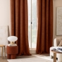Rideau à œillets 140 x 260 cm – Bouclette unie WINONA – Coloris Terracotta