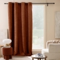 Lot de 2 rideaux tamisants à œillets 140 x 260 cm – Bouclette unie WINONY – Terracotta