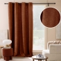 Lot de 2 rideaux tamisants à œillets 140 x 260 cm – Bouclette unie WINONY – Terracotta