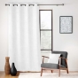Rideau à œillets 140 x 260 cm en velours chenille Léo – Blanc