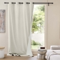 Rideau thermique à œillets 140 x 260 cm – Velours côtelé doublé polaire – Madison Naturel