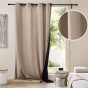 Rideau thermique à œillets 140 x 260 cm – Velours côtelé doublé polaire – Madison Noisette