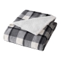 Plaid 125 x 150 cm tartan écossais / sherpa – Anthracite