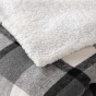 Plaid 125 x 150 cm tartan écossais / sherpa – Anthracite