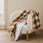 Plaid 125 x 150 cm tartan écossais / sherpa – Camel