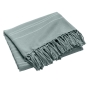 Plaid LILIA 180 x 220 cm – 100 % coton – Plaid à franges sauge