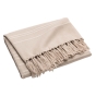  Plaid LILIA 240 x 220 cm – 100 % coton – Plaid à franges Beige