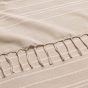 Plaid LILIA 240 x 260 cm – 100 % coton – Plaid à franges Beige