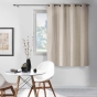 Rideau occultant à œillets 135 x 180 cm chambray uni Chinéa Beige – petite hauteur