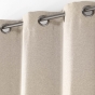 Rideau occultant à œillets 135 x 180 cm chambray uni Chinéa Beige – petite hauteur