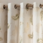 Rideau à œillets 140 x 240 cm polycoton imprimé feuillage métallisé Isadora Sauge