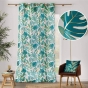 Rideau à œillets 140 x 260 cm polyester imprimé feuillage métallisé – Aloha