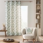 Rideau à Œillets 140x260 cm AQUALIS – Polyester & Lin Imprimé Feuillage
