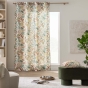 Rideau à œillets 140 x 260 cm polyester/lin imprimé HAILEY – Motif végétal
