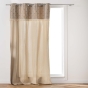 Rideau à œillets 140 x 240 cm coton/polyester top jacquard frange Domino