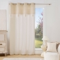 Rideau à œillets 140 x 240 cm Perla coton/polyester avec haut jacquard et fils métallisés