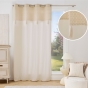 Rideau à œillets 140 x 240 cm Perla coton/polyester avec haut jacquard et fils métallisés