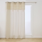 Rideau à œillets 140 x 240 cm Perla coton/polyester avec haut jacquard et fils métallisés
