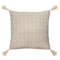 Coussin déhoussable à pompons 40 x 40 cm Jacquard fils métallisés PERLA