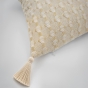 Coussin déhoussable à pompons 40 x 40 cm Jacquard fils métallisés PERLA