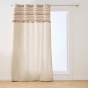 Rideau à œillets 140 x 240 cm coton/polyester top tissé pompons Stripe