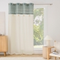 Rideau à œillets 140 x 240 cm coton/polyester jacquard pompons TIKITA