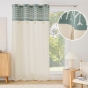 Rideau à œillets 140 x 240 cm coton/polyester jacquard pompons TIKITA