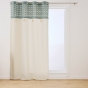 Rideau à œillets 140 x 240 cm coton/polyester jacquard pompons TIKITA