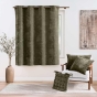 Rideau à œillets 140 x 180 cm Velours chenille COSI Kaki