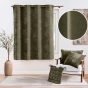 Rideau à œillets 140 x 180 cm Velours chenille COSI Kaki