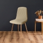 Housse de chaise scandinave extensible gaufrée SACHA Beige 40-50 cm