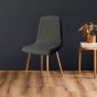 Housse de chaise scandinave extensible gaufrée SACHA Anthracite 40-50 cm