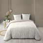 Housse de couette 260 x 240 cm coton 57 fils MORGANE Naturel + 2 taies