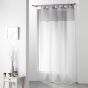 Voilage à passants 140 x 240 cm – Voile bicolore Duo Blanc/Gris