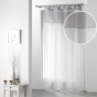 Voilage à passants 140 x 240 cm – Voile bicolore Duo Blanc/Gris