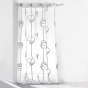 Voilage à Œillets 140 x 240 cm – Voile Imprimé Transfert Looping Blanc/Noir