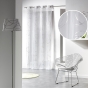 Voilage à Œillets 140 x 240 cm – Voile Imprimé Argent Bully Blanc