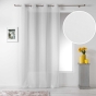 Panneau a oeillets 140 x 260 cm voile sable fils chenille linahe Blanc