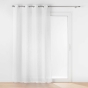 Voilage à œillets 140 x 240 cm – Effet lin tissé Haltona Blanc