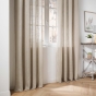 Voilage Grande Hauteur à Œillets 140 x 280 cm – Effet Lin Tissé – Haltona Noisette