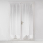 Paire de voilages droits passe-tringle 2 x 70 x 240 cm – Effet lin tissé – Milza Blanc